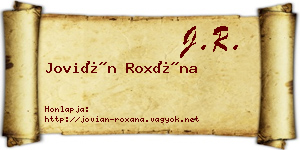 Jovián Roxána névjegykártya
